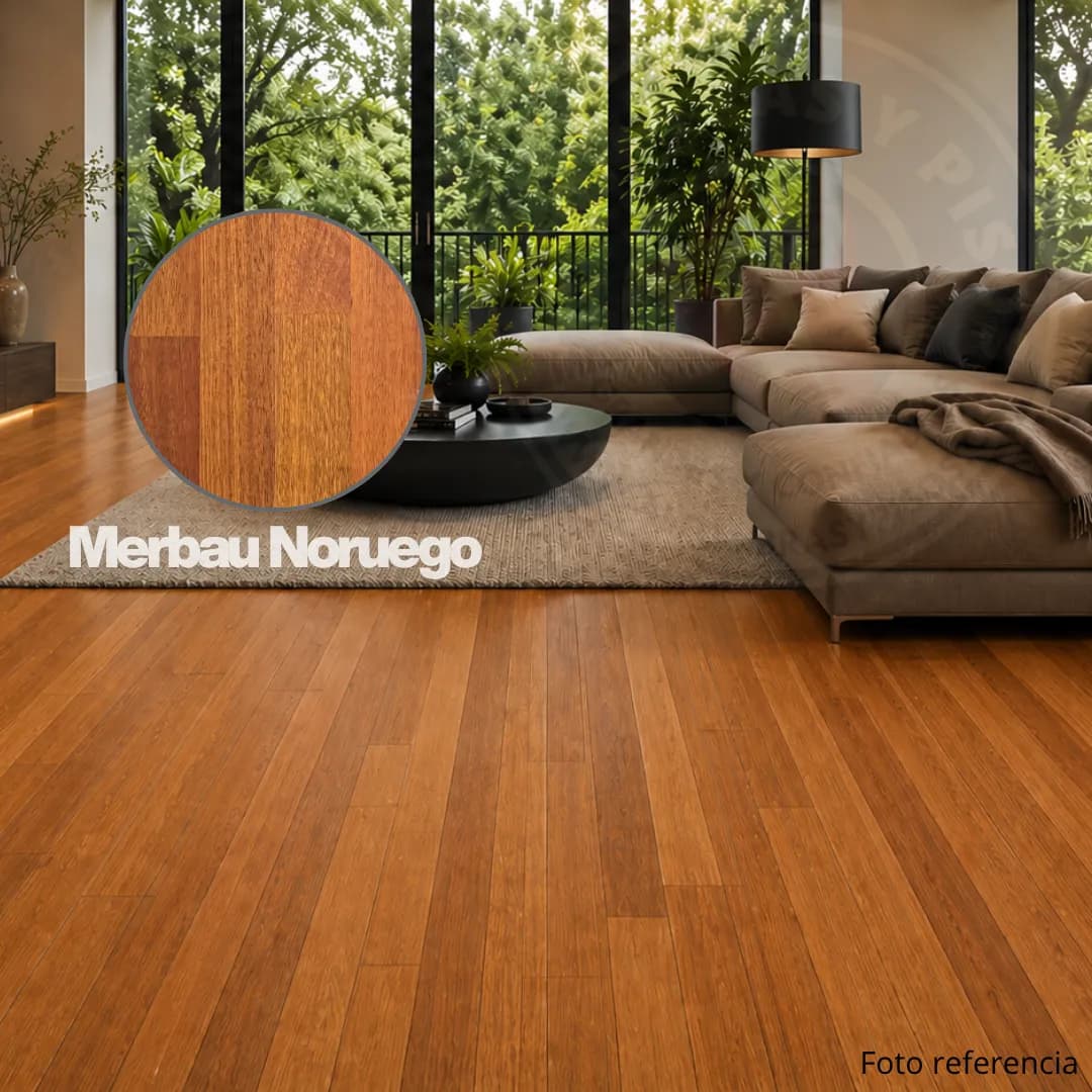 Piso Flotante Metalico 8.2mm Noruego - Merbau