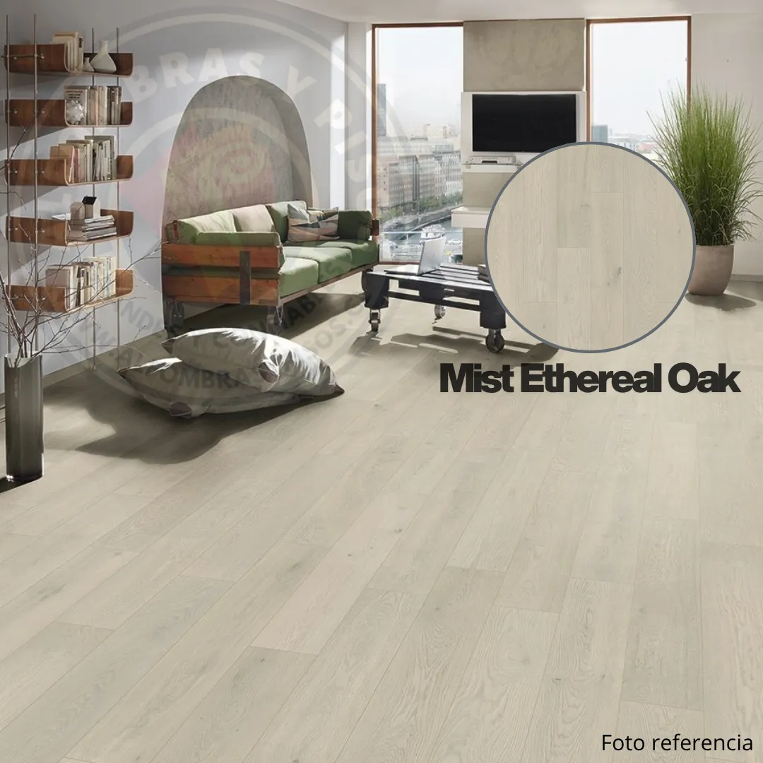 Piso Flotante Organico Resistente al Agua 8mm - Mist Ethereal Oak