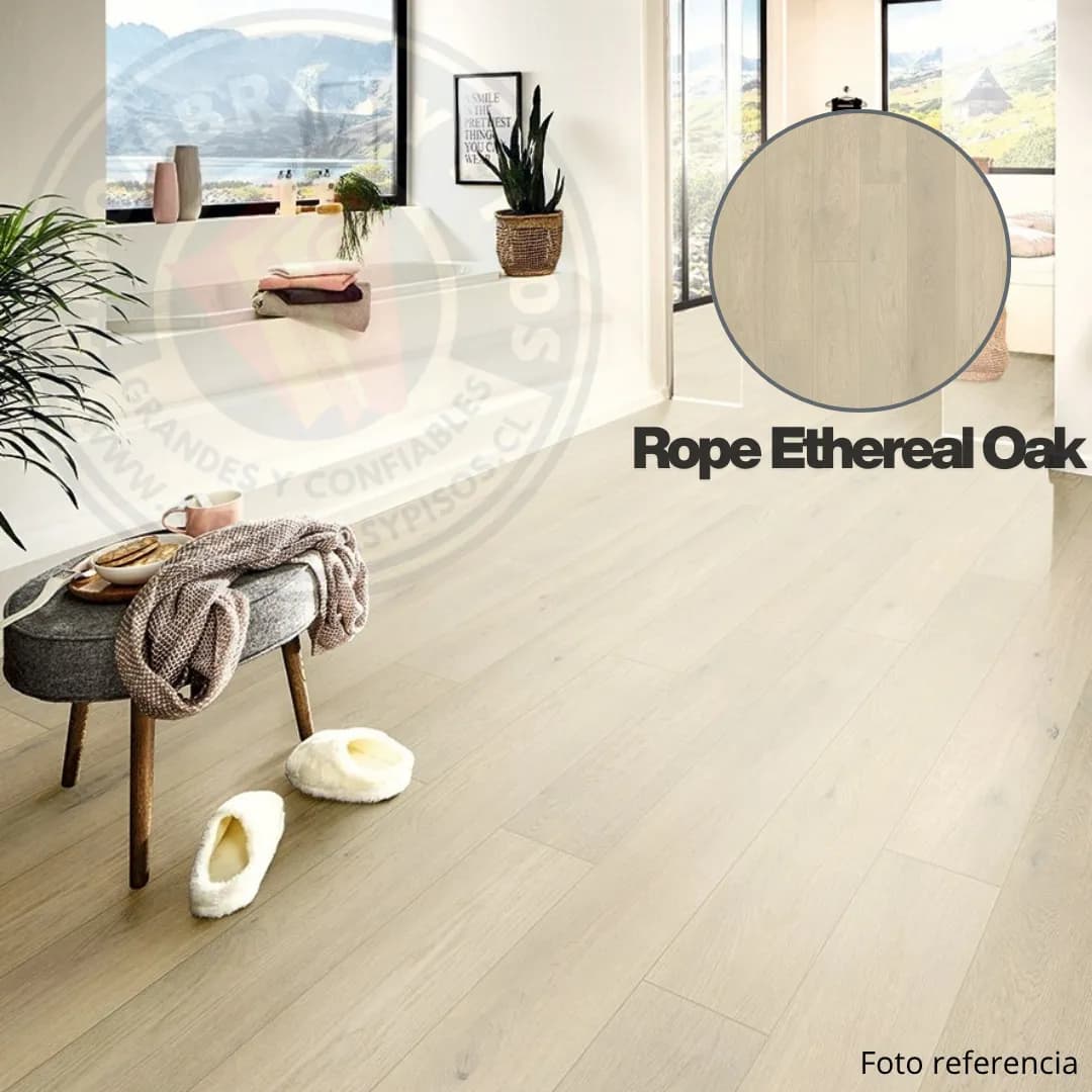 Piso Flotante Organico Resistente al Agua 8mm - Rope Ethereal Oak