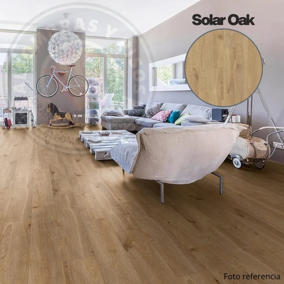 Piso Flotante Organico Resistente al Agua 8mm - Solar Oak