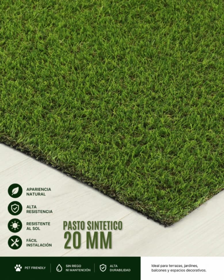 Pasto Sintetico 20mm - Ancho 4m