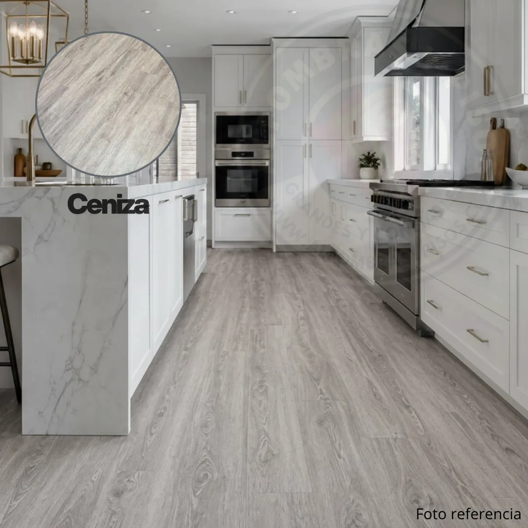 Piso Vinílico SPC 5.3mm Ceniza
